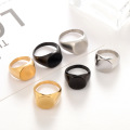 Fashionable jewelry round shape high quality customized stainless steel couple minimalist ring